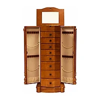 Hives And Honey Louis Lockable Oak Jewelry Armoire