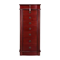 Hives And Honey Nora Lockable Cherry Jewelry Armoire