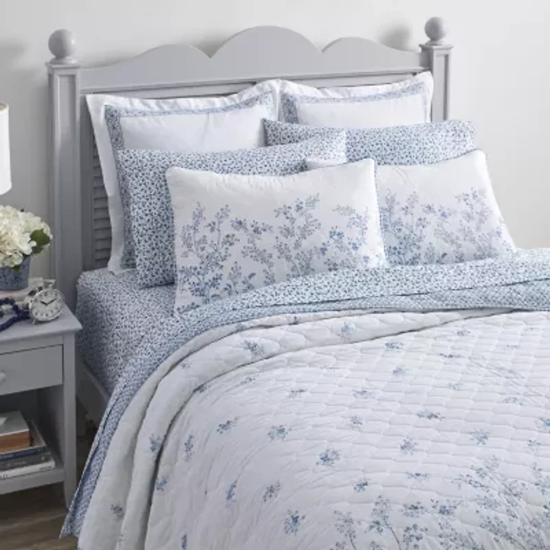 Laura Ashley Flora Reversible Quilt Set