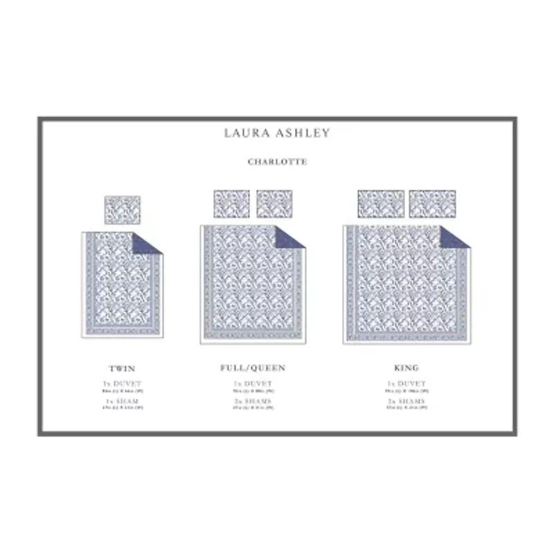 Laura Ashley Charlotte Floral Reversible Duvet Cover Set