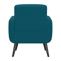 Kingston Mid-Century Modern Accent Armchair Linen with Legs an Espresso Finish