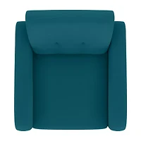 Kingston Mid-Century Modern Accent Armchair Linen with Legs an Espresso Finish