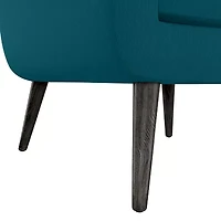 Kingston Mid-Century Modern Accent Armchair Linen with Legs an Espresso Finish