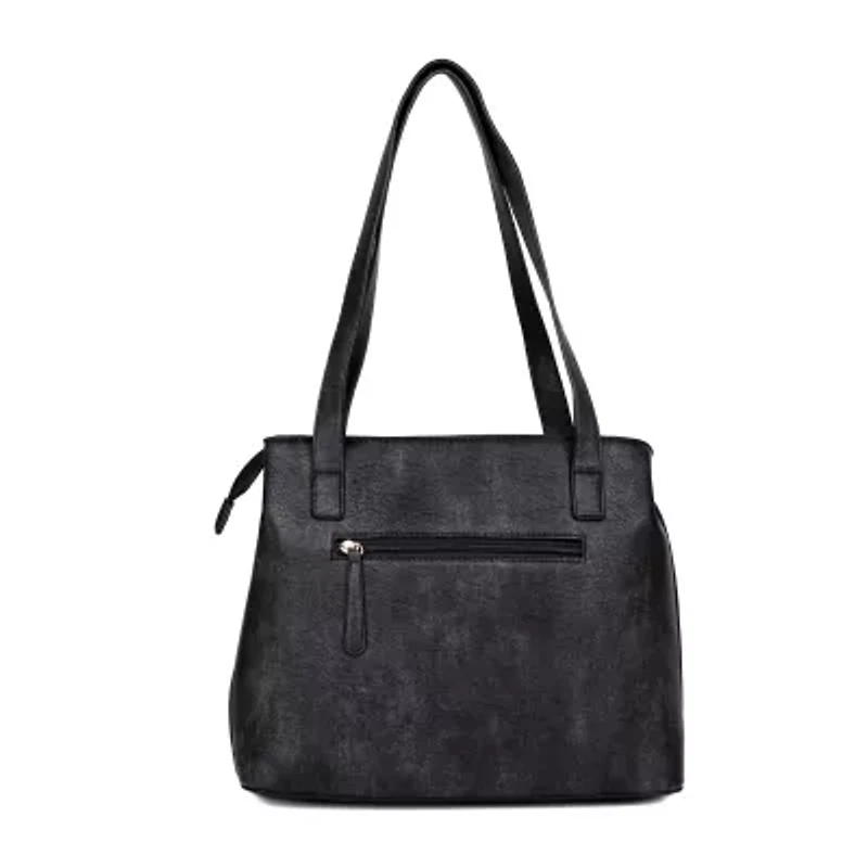 Julia Buxton Whip Stitch Organizer Adjustable Straps Womens Tote