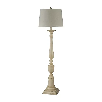 Stylecraft Bourgault Antique Beige Farmhouse Floor Lamp