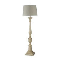 Stylecraft Bourgault Antique Beige Farmhouse Floor Lamp