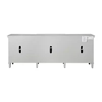 Mirrored Accent Cabinet with 6 doors and Adjustable Shelves