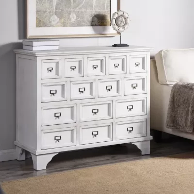 Shabby Chic Apothecary Cabinet with 15 Drawers