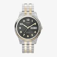 Timex® Mens Two-Tone Expansion Bracelet Watch