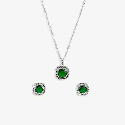 Sparkle Allure Light Up Box Womens Cubic Zirconia Pure Silver Over Brass Round -pc. Jewelry Set