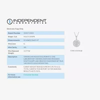 (G / Si2) Womens 2 CT. T.W. Lab Grown White Diamond 14K Gold Round 18 Inch Pendant Necklace