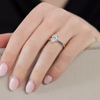 (H-I / SI2) Womens 1 1/2 CT. Lab-Grown White Diamond 14K Gold Oval Solitaire Engagement Ring