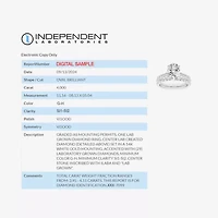 (G-H / Si1-Si2) Womens 4 CT. T.W. Lab Grown White Diamond 14K Gold Oval Side Stone Bridal Set