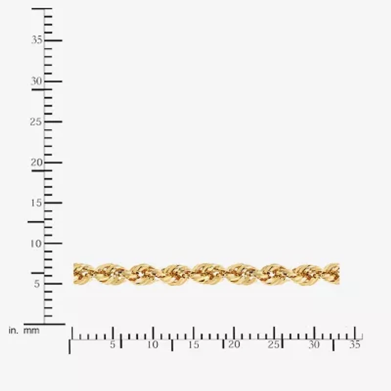 14K Gold 16 - 30 Inch Semi-Solid Sparkle Rope Chain Necklace