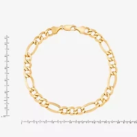 Made in Italy Mens 10K Gold 8 1/2 Inch Figaro Chain Bracelet