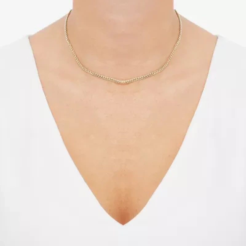 Girls 14K Gold 13 Inch Cuban Chain Necklace