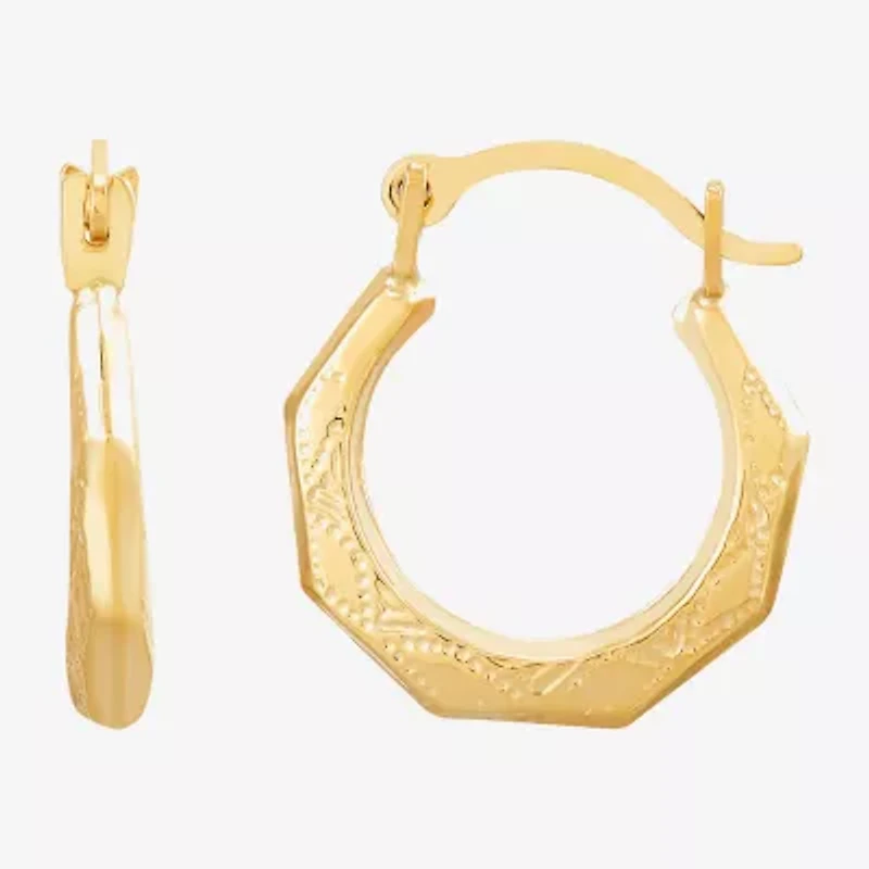 Womens 14K Gold 11.5mm Round Hoop Earrings