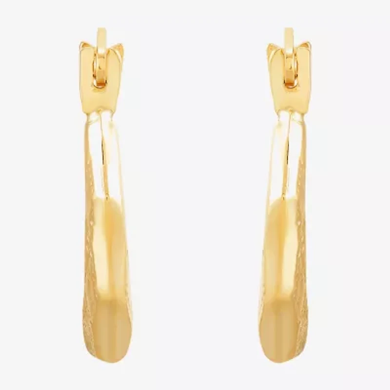 Womens 14K Gold 11.5mm Round Hoop Earrings
