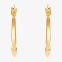 Womens 14K Gold 14.5mm Heart Hoop Earrings