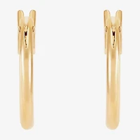 Womens 14K Gold 12mm Round Hoop Earrings