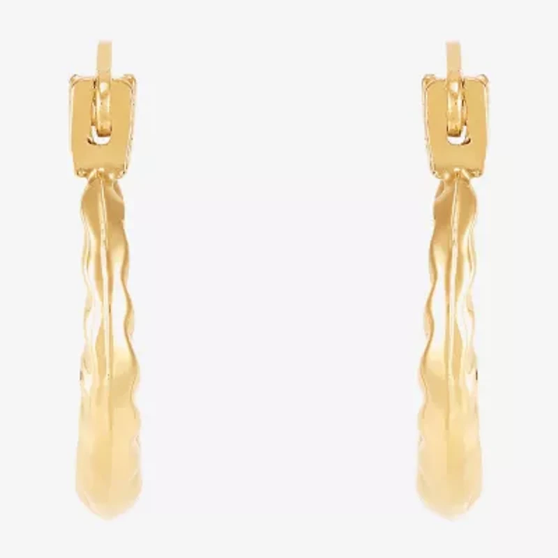 Womens 14K Gold 10.7mm Round Hoop Earrings