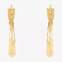 Womens 14K Gold 10.7mm Round Hoop Earrings