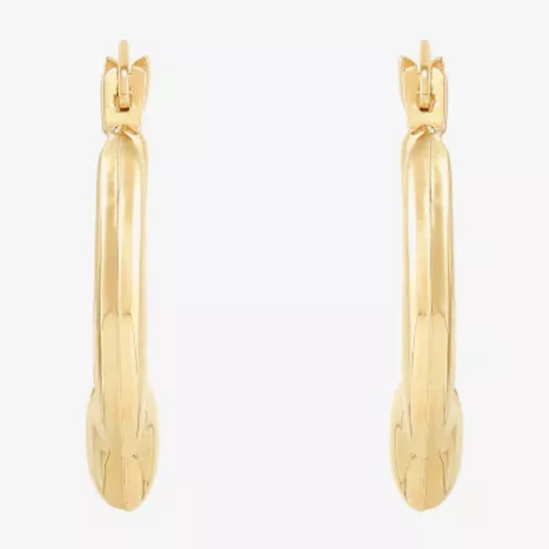 Womens 14K Gold 16.5mm Heart Hoop Earrings