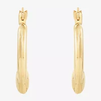 Womens 14K Gold 16.5mm Heart Hoop Earrings