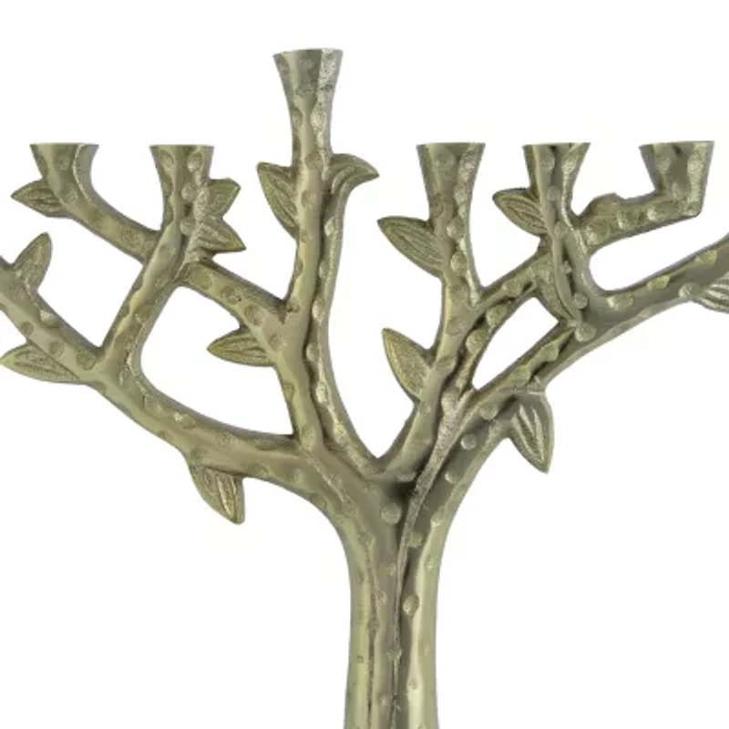Northlight 11.5" Brass Menorah Candle Holder