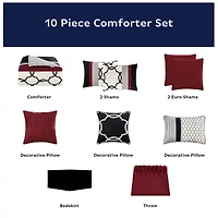 Eden & Oak Davina 10-pc. Geometric Midweight Comforter Set