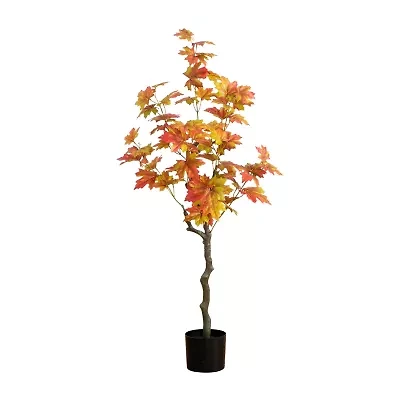 Nearly Natural 4' Orange Maple Artificial Tree