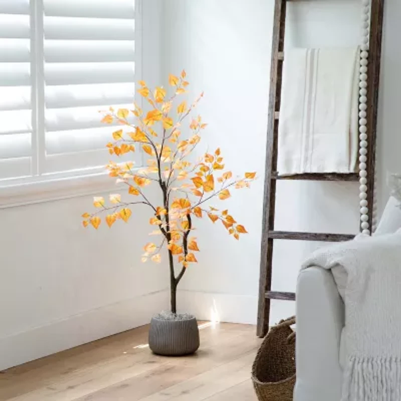 Nearly Natural 4'  Orange Birch Artificial Tree