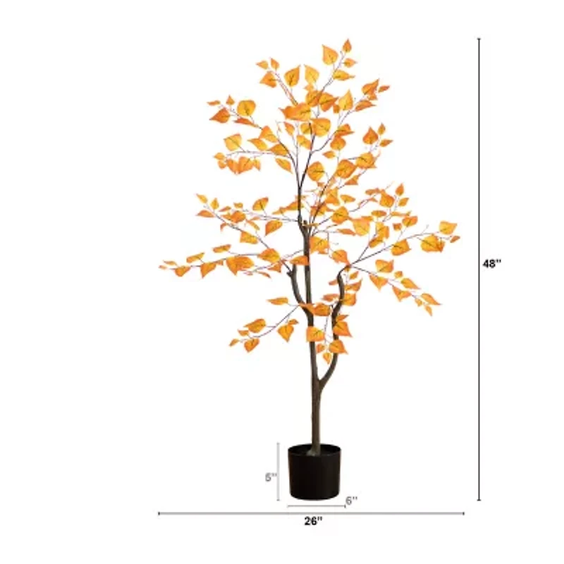 Nearly Natural 4'  Orange Birch Artificial Tree