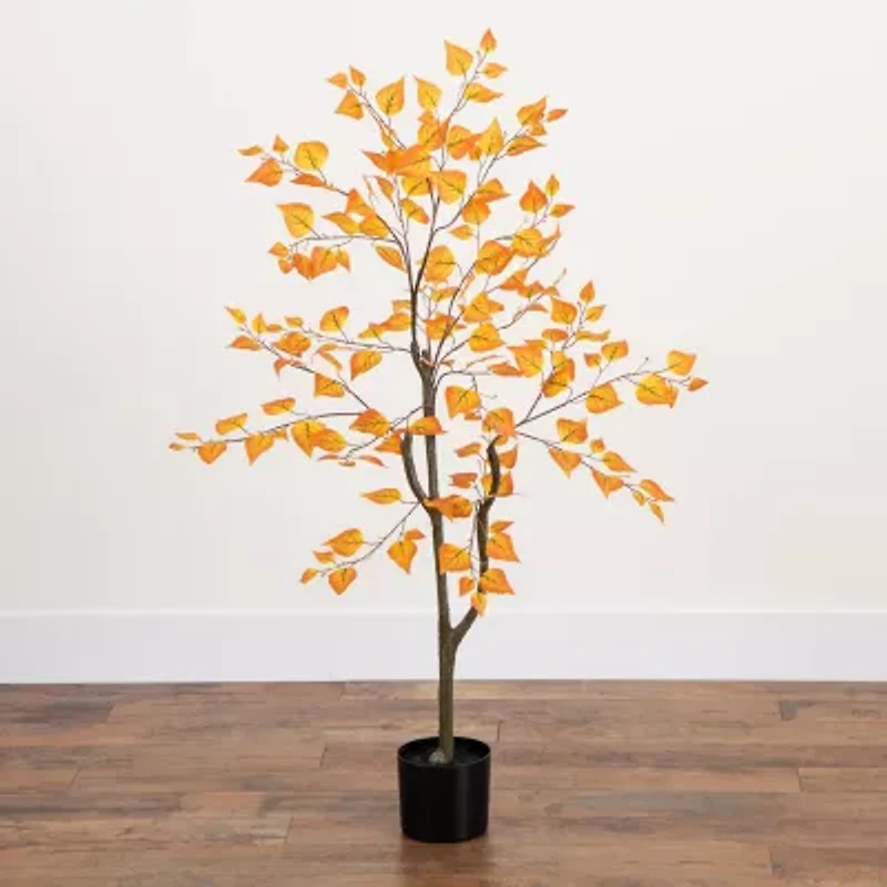 Nearly Natural 4'  Orange Birch Artificial Tree