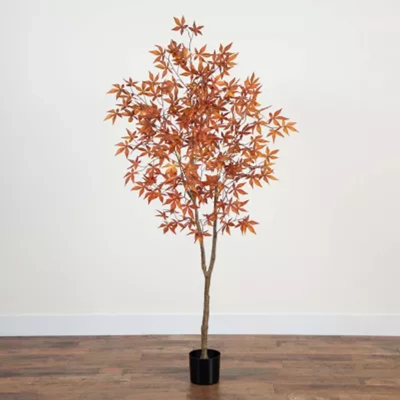 Nearly Natural 6' Orange Japanese Maple Artificial Tree