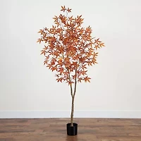 Nearly Natural 6' Orange Japanese Maple Artificial Tree