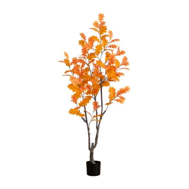 Nearly Natural 6' Orange Oak Artificial Tree