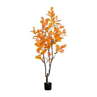 Nearly Natural 6' Orange Oak Artificial Tree