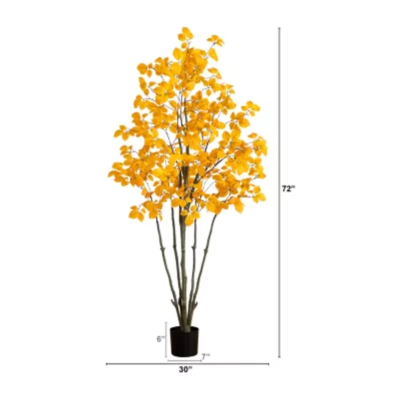 Nearly Natural 6' Orange Oyama Magnolia Artificial Tree