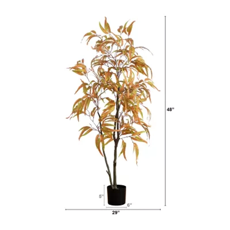 Nearly Natural 5' Orange Eucalyptus Indoor Artificial Tree