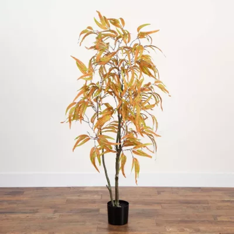 Nearly Natural 5' Orange Eucalyptus Indoor Artificial Tree