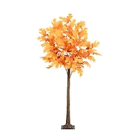 Nearly Natural 6' Orange Prelit Maple Lighted Indoor Artificial Tree