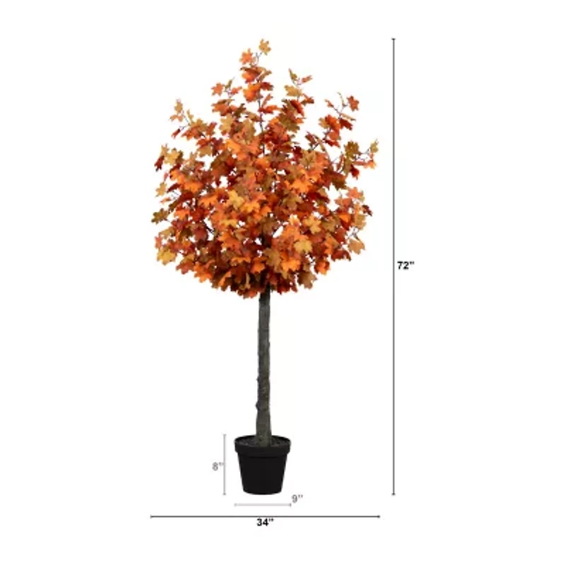 Nearly Natural 6' Orange Maple Artificial Tree