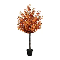 Nearly Natural 6' Orange Maple Artificial Tree
