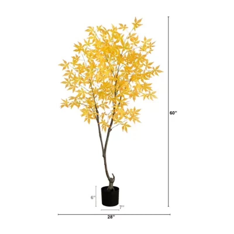 Nearly Natural 5' Yellow Maple Artificial Tree