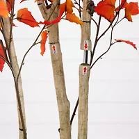 Nearly Natural 7' Orange Autumn Birch Artificial Tree