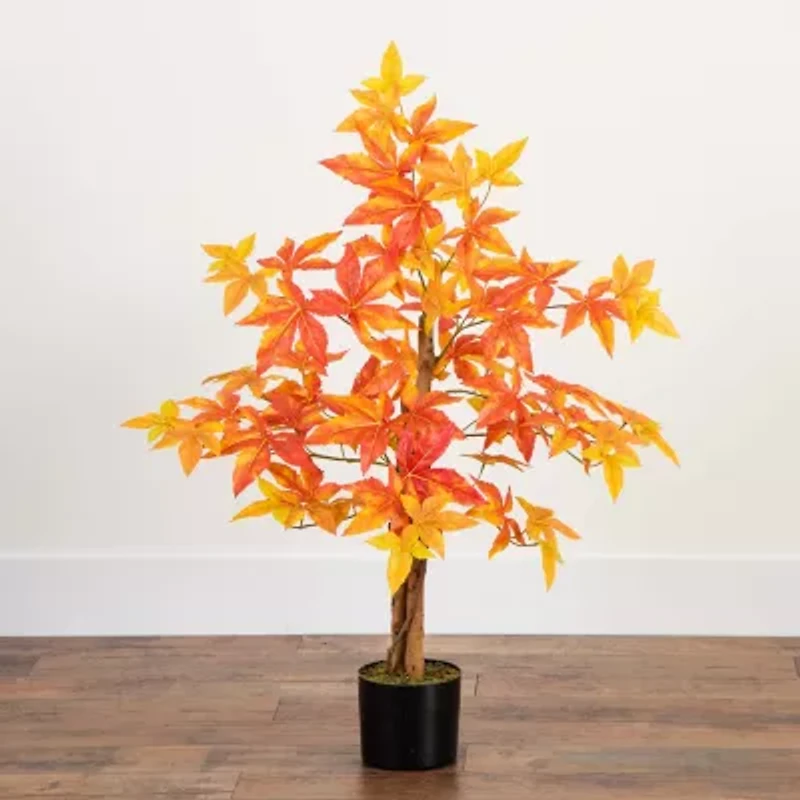 Nearly Natural 3'  Autumn Deluxe Maple Artificial Tree