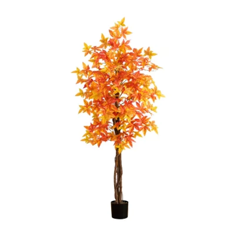 Nearly Natural 6'  Autumn Deluxe Maple Artificial Tree
