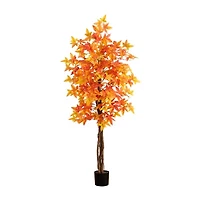 Nearly Natural 6'  Autumn Deluxe Maple Artificial Tree