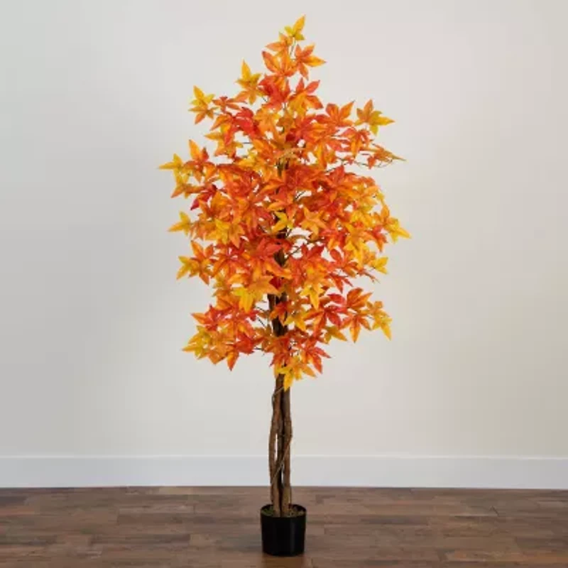 Nearly Natural 6'  Autumn Deluxe Maple Artificial Tree